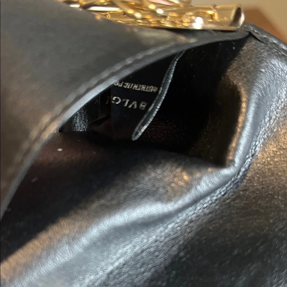 Bulgari Black Leather Key Holder